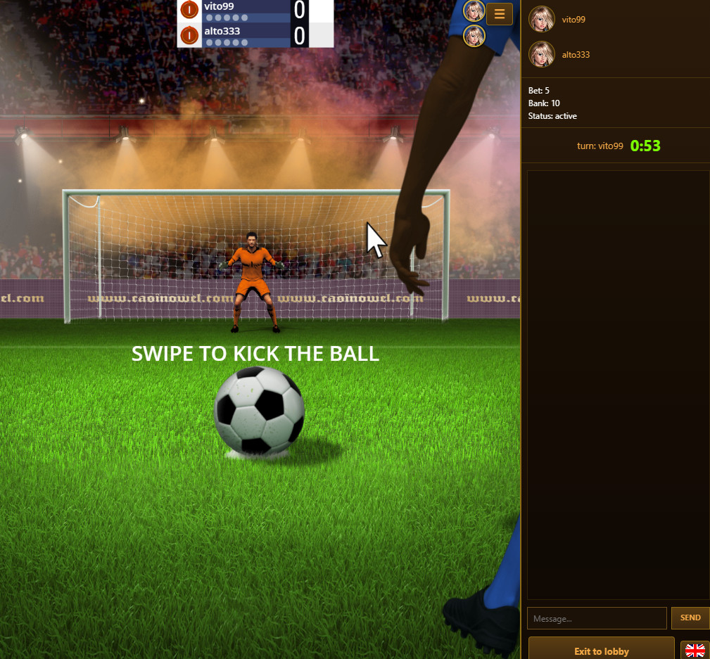 3D Football Penalty game with real-money betting