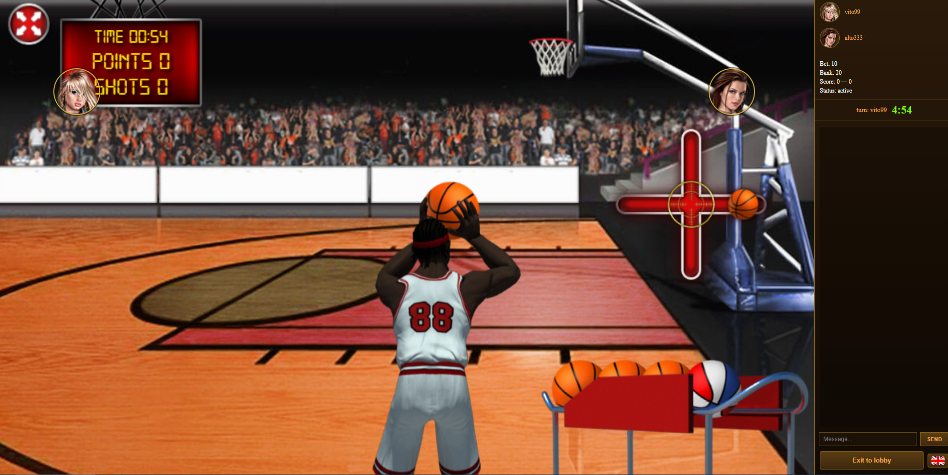 3D Basketball game with real-money betting