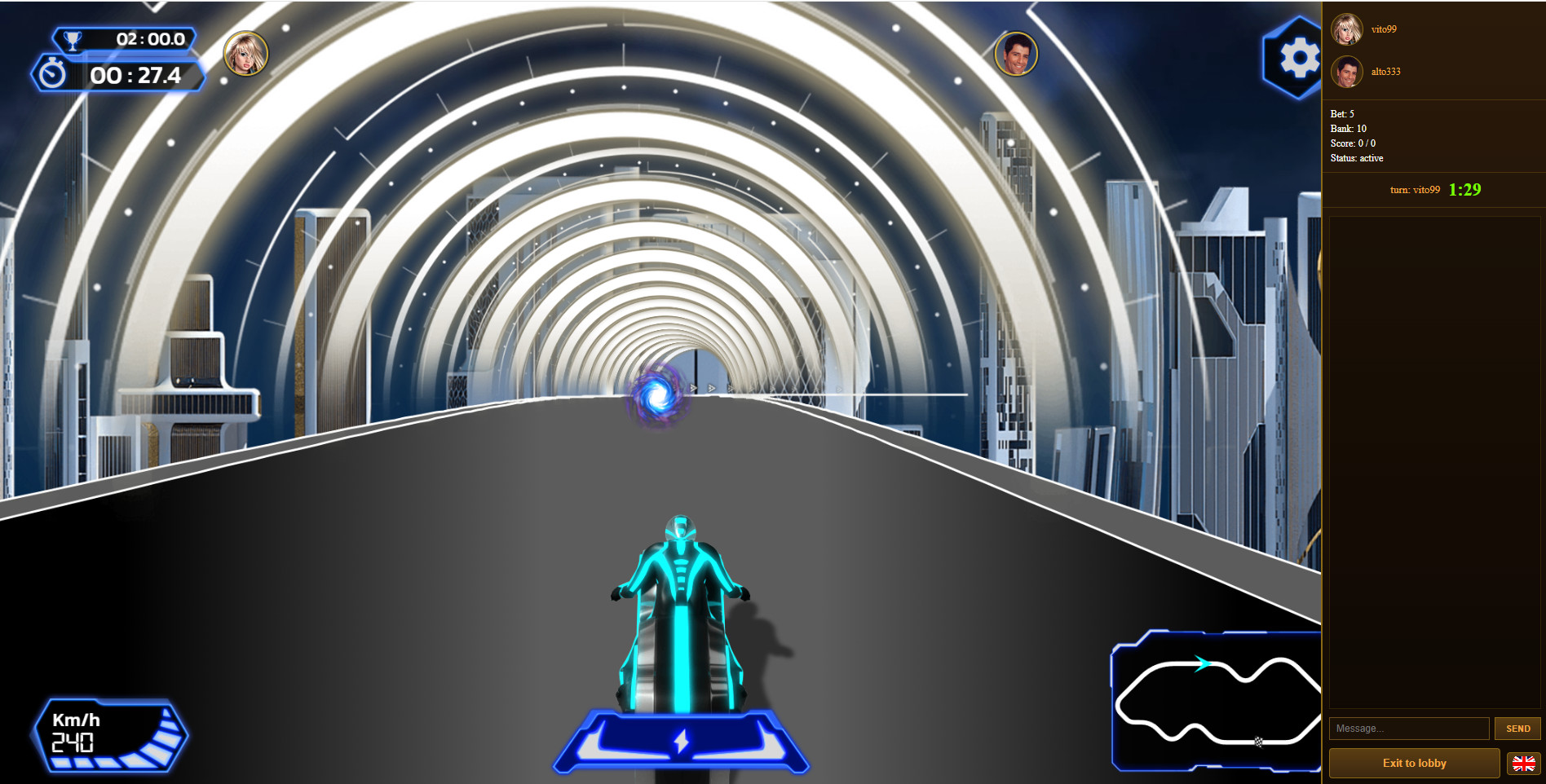 3D motorcycle game with real-money betting