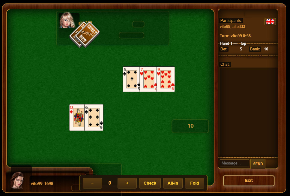 Texas Hold'em Multiplayer betting game