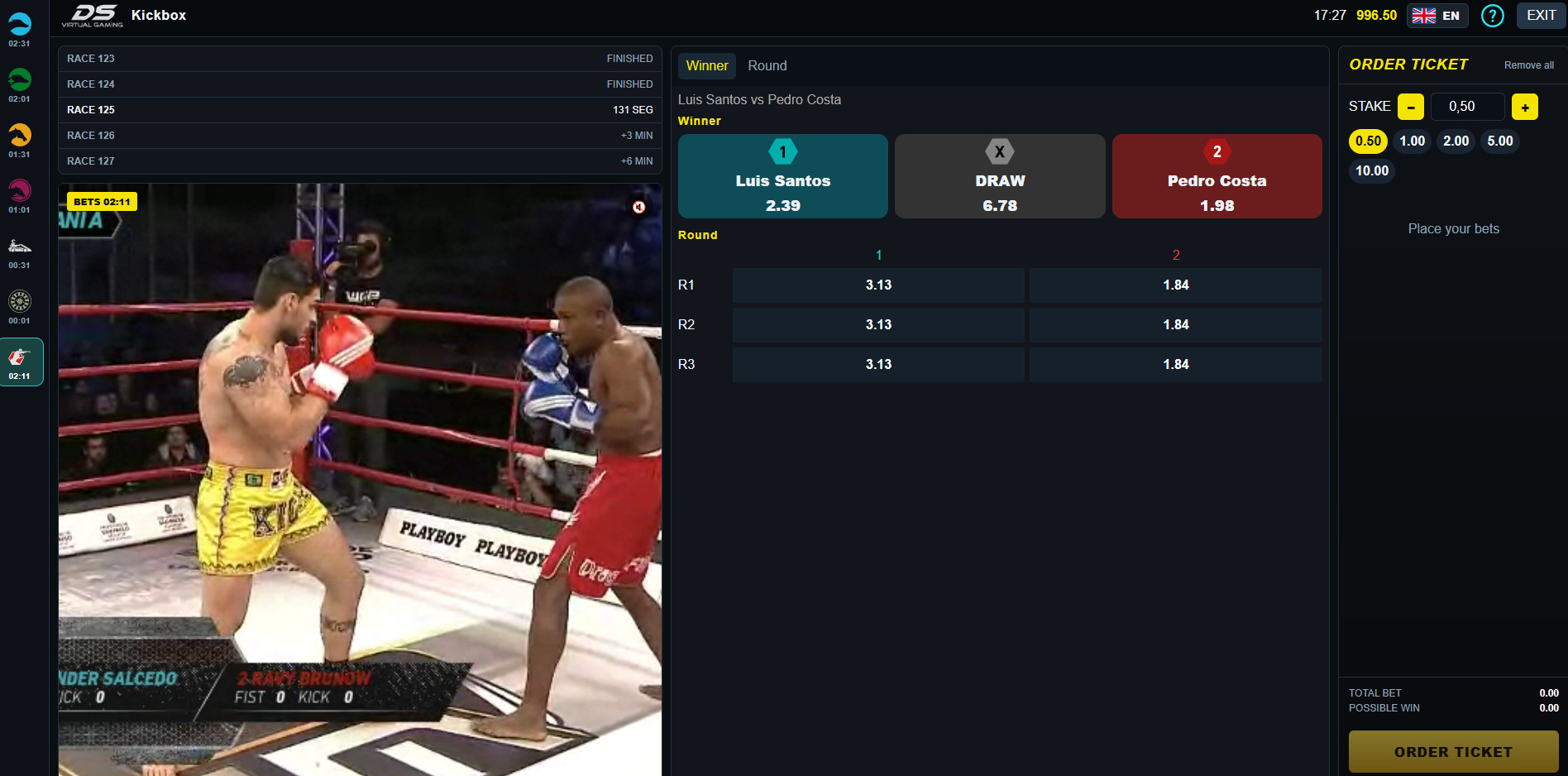 Complete virtual sports betting package