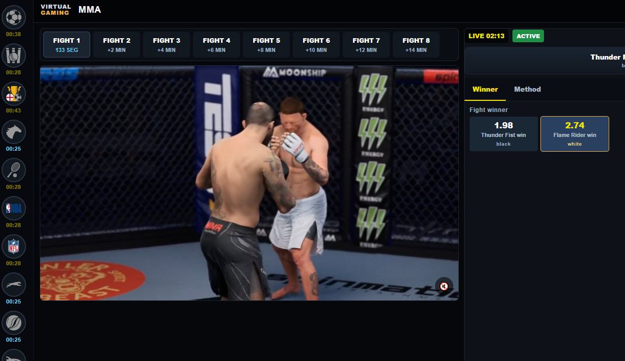 MMA Fight Club / Virtual Sports betting game
