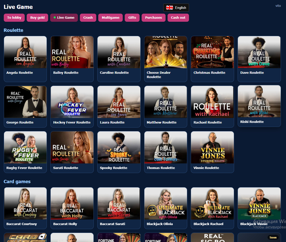 Live games, live dealer games (29 autonomous live games).